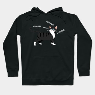 cat black cute vector cartoon meow Hoodie